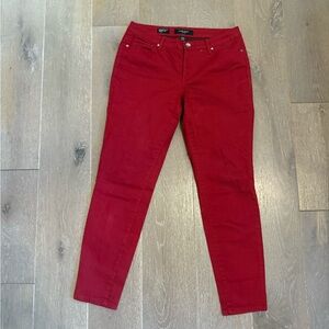 Nine West Women's Bold Red Skinny Jeans